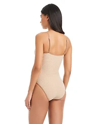 Sanctuary Women's Check Me Out V-Neck One-Piece Swimsuit