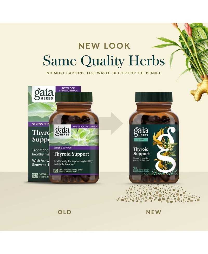 Gaia Herbs Thyroid Support - Made with Ashwagandha, Kelp, Brown Seaweed, and Schisandra to Support Healthy Metabolic Balance and Overall Well-Being