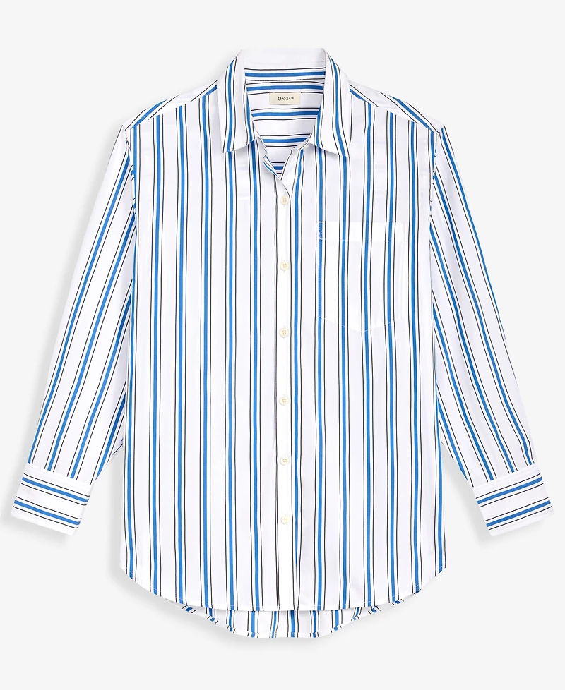 On 34th Women's Cotton Poplin Oversized Button Down Shirt , Macy's Exclusive