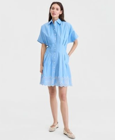 On 34th Womens Cutwork Hem Mini Shirtdress Macys Exclusive
