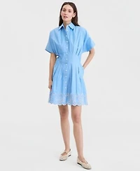 On 34th Womens Cutwork Hem Mini Shirtdress Macys Exclusive