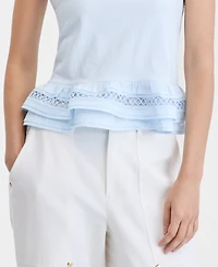 On 34th Women's Cotton Layered Ruffled-Hem Woven Mix Tank Top, Macy's Exclusive