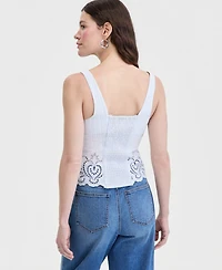 On 34th Women's Cotton Button-Front Cutwork Tank Top, Macy's Exclusive