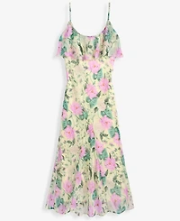 On 34th Women's Lena Lotus Printed Chiffon Ruffled Maxi Dress, Macy's Exclusive