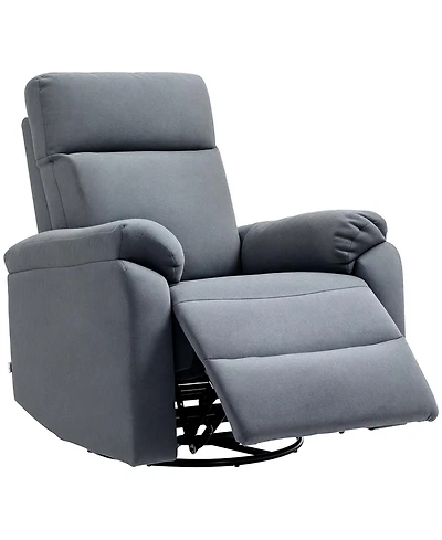 Homcom Wide Swivel Rocker Recliner, Overstuffed Reclining Sofa