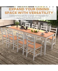 5pc Dining Table Chairs Set Solid Wood Kitchen Breakfast Dinette Furniture