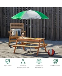Outsunny Kids Picnic Table, and Water Table, Kids Outdoor Furniture