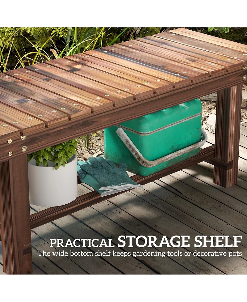 Outsunny Wooden Garden Bench Wood