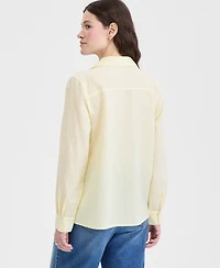 On 34th Women's Long-Sleeve Seersucker Shirt, Macy's Exclusive