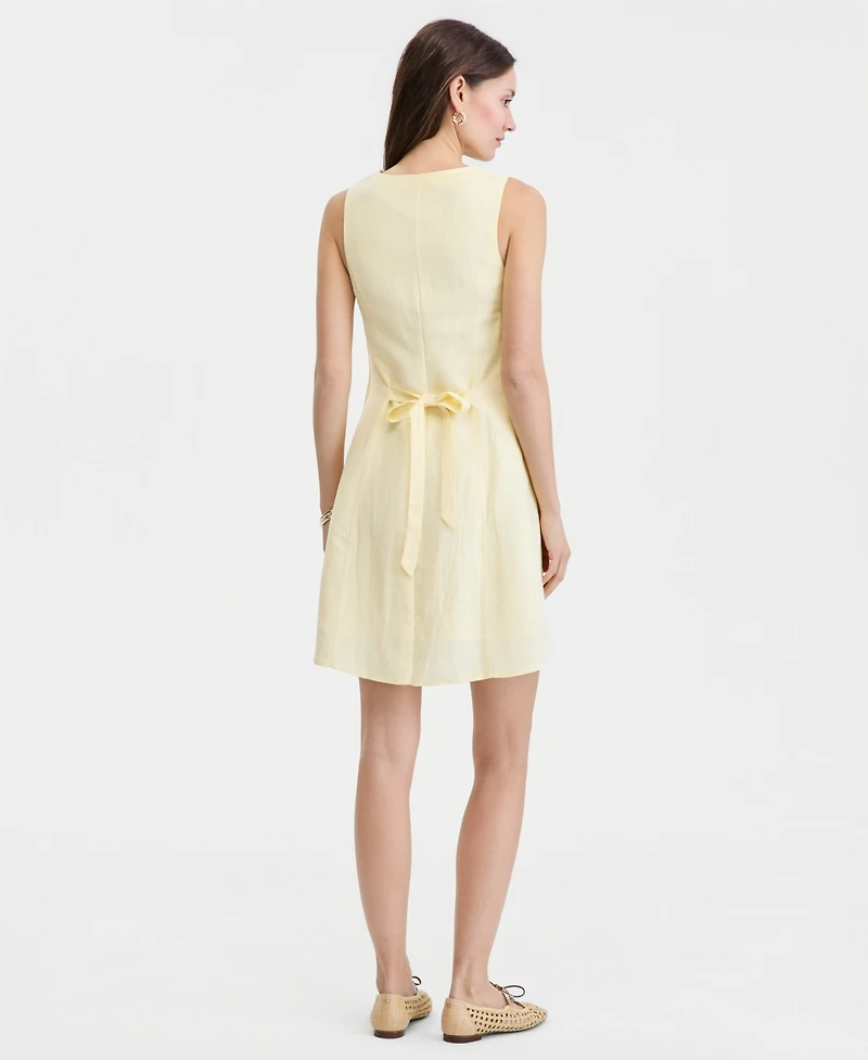 On 34th Women's Linen-Blend V-Neck Minidress, Macy's Exclusive