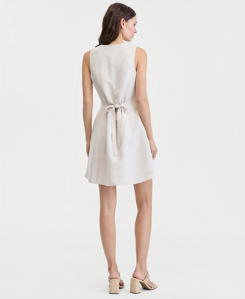 On 34th Women's Linen-Blend V-Neck Mini Dress, Macy's Exclusive