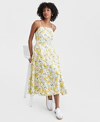 On 34th Women's Square-Neck Seamed Fit & Flare Midi Dress, Macy's Exclusive