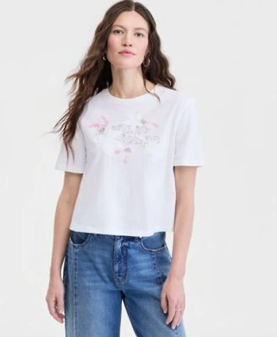 On 34th Womens Cotton Relaxed Jersey Dreamscape Applique Tee Macys Exclusive