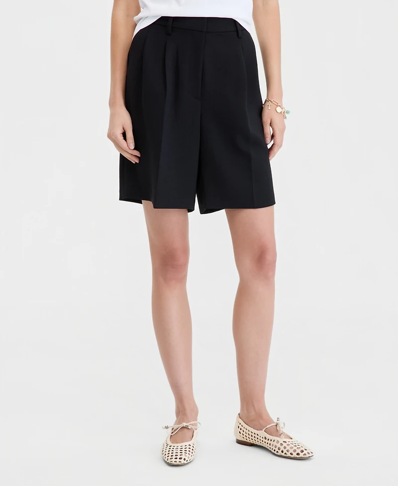 On 34th Women's High-Rise Crepe Bermuda Shorts, Macy's Exclusive