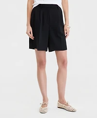 On 34th Women's High-Rise Crepe Bermuda Shorts, Macy's Exclusive