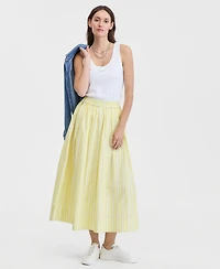 On 34th Women's Pull-On Poplin Midi Skirt, Macy's Exclusive