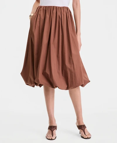 I.n.c. International Concepts Women's Cotton Bubble Hem Midi Skirt, Macy's Exclusive