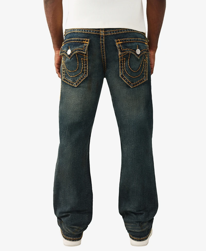 True Religion Men's Ricky Super T-Straight Flap Jeans