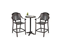 Slickblue Cast Aluminum Outdoor Bar Chairs Set of 2 Counter Height