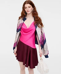 Women's Cowl-Neck Asymmetrical-Hem Mini Dress, Macy's Exclusive- Molly Rogers Capsule Collection