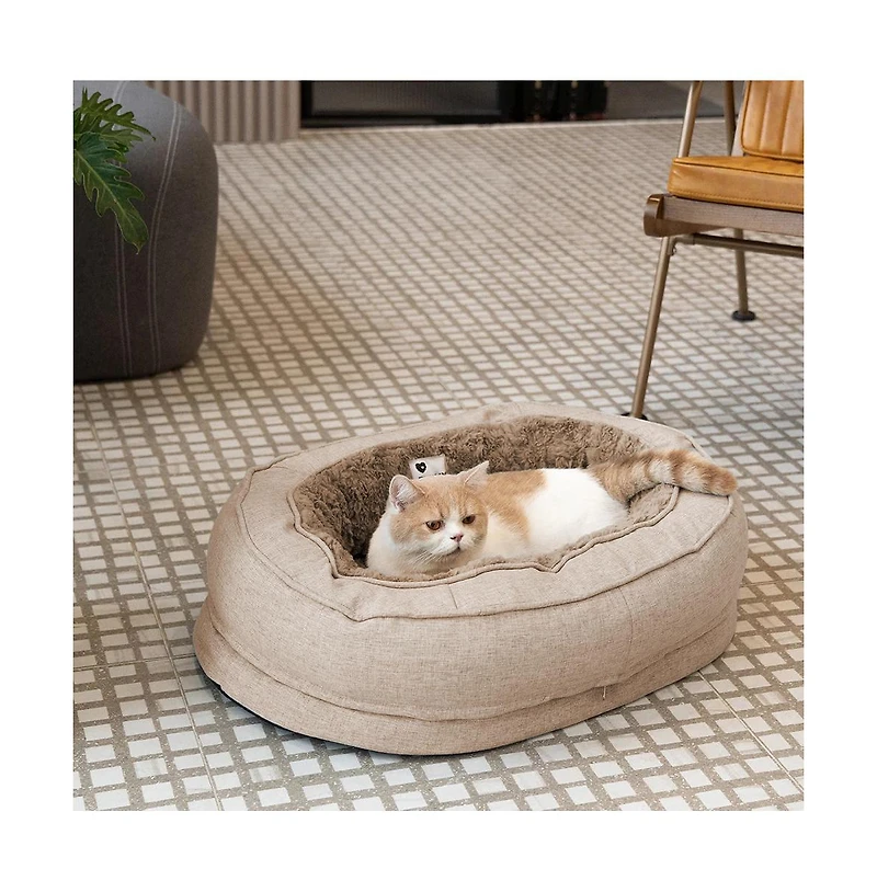 FunnyFuzzy Washable Donut Dog Bed