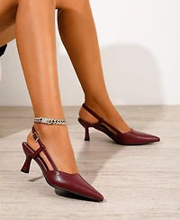 Berness Women's Joanna Slingback Kitten Heels