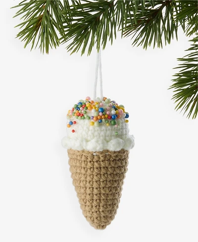 Holiday Lane Nutcracker Sweets Crochet Ice Cream Cone Ornament, Macy's Exclusive