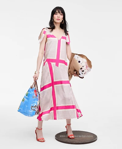 Women's Grid-Print Maxi Dress, Macy's Exclusive- Molly Rogers Capsule Collection