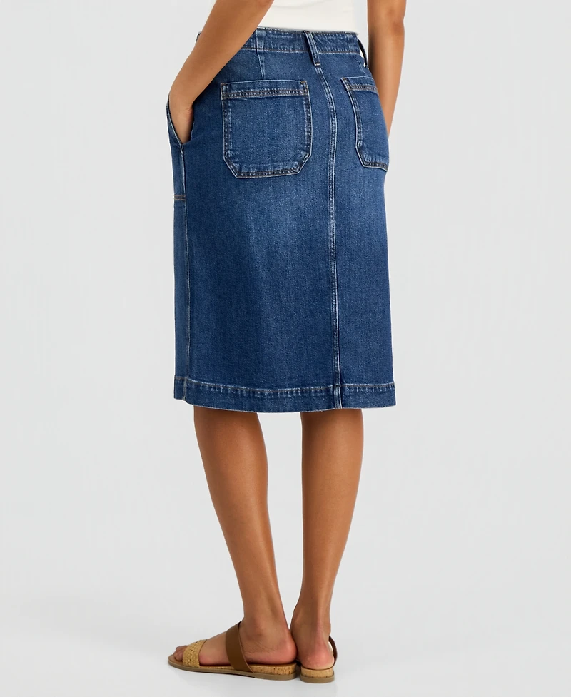 Style & Co Women's High-Rise Denim Skirt, Macy's Exclusive