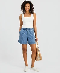 Style & Co Women's High-Rise Pull-On Denim Shorts, Macy's Exclusive