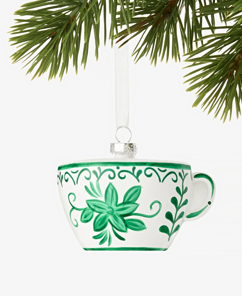 Holiday Lane Holiday Toile Tea Cup Ornament, Macy's Exclusive