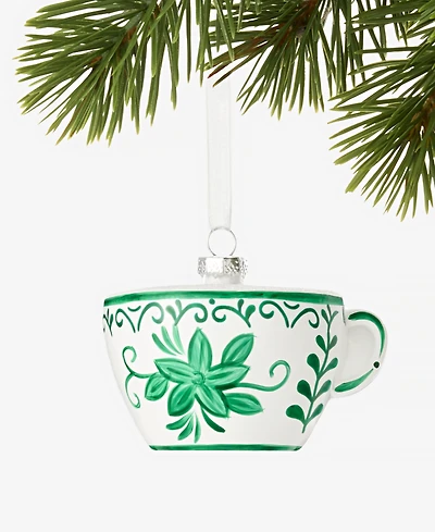 Holiday Lane Holiday Toile Tea Cup Ornament, Macy's Exclusive