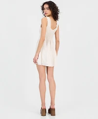 And Now This Women's Embroidered Crochet-Trim Mini Dress, Macy's Exclusive