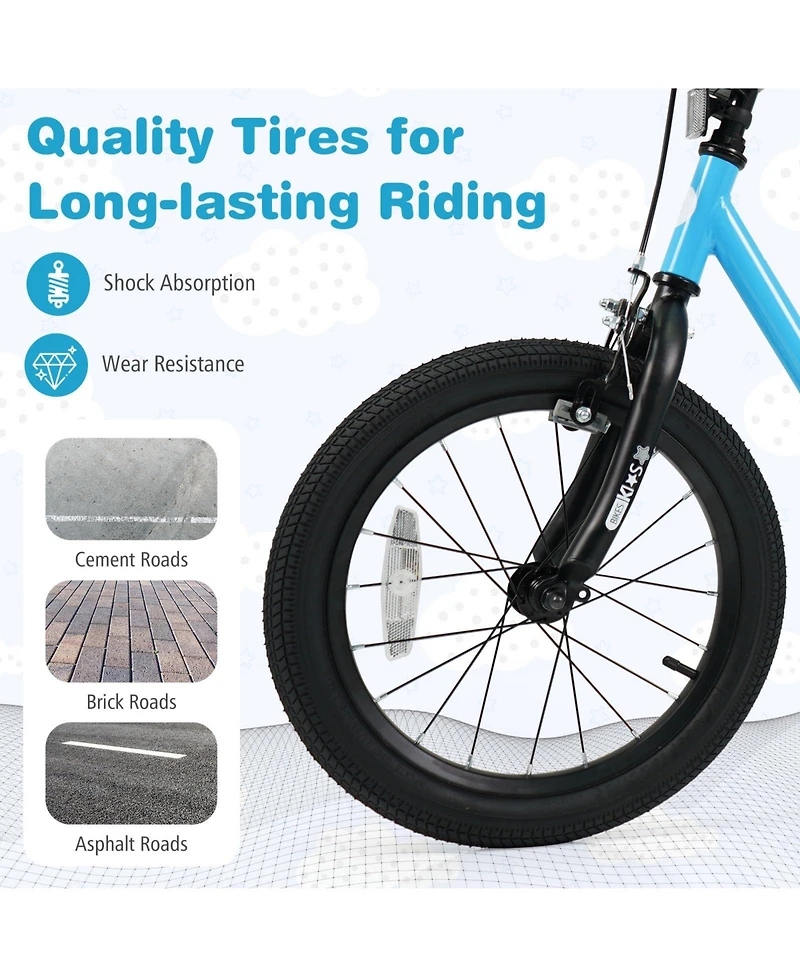 Mecale Kids Bike for 3-7 Years Old Boys and Girls 16 Inch Children Bicycle-16 Inches