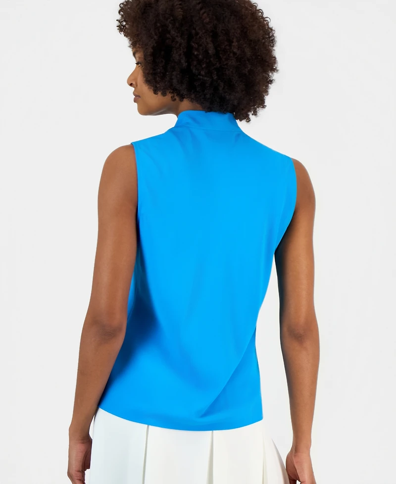 Kasper Women's Sleeveless Tie-Neck Top