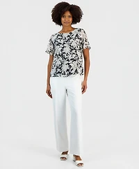 Kasper Women's Printed Short-Sleeve Top