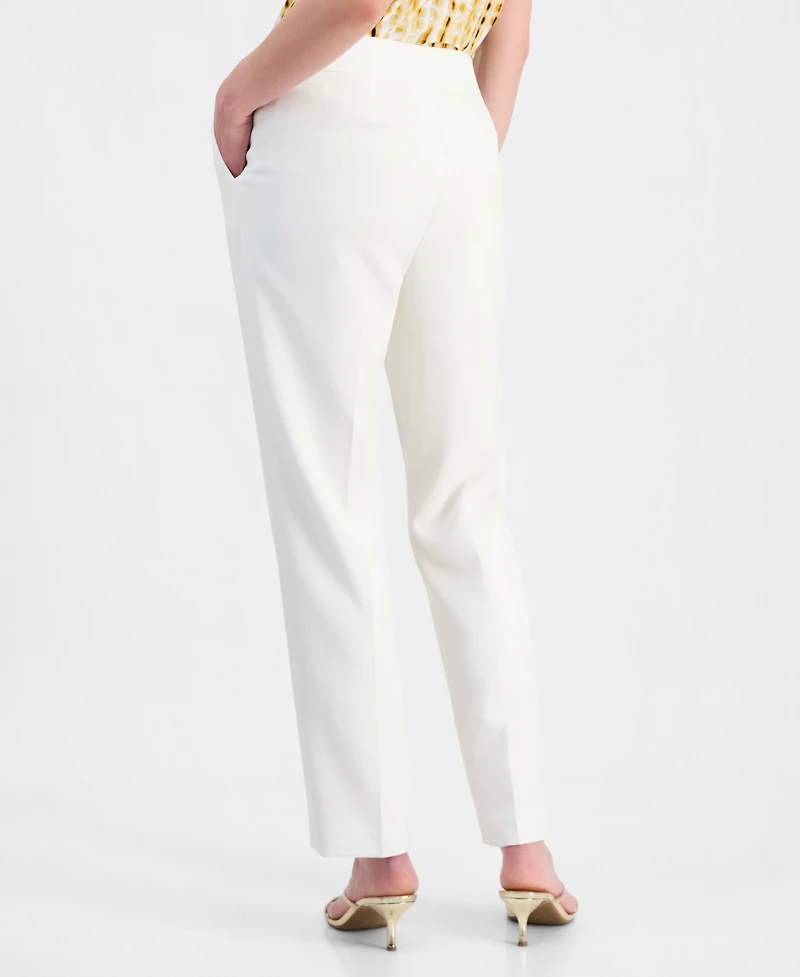 Kasper Women's Mid Rise Straight Leg Pants, Regular & Petite