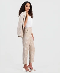 Kasper Petite Floral Embroidery Mid-Rise Pants