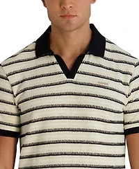 Karl Lagerfeld Paris Men's Short-Sleeve Stripe Knit Polo Shirt