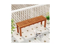 Slickblue 2-Person Outdoor Wood Bench with Backless Slatted Seat