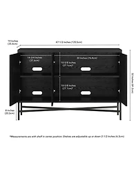 Hudson & Canal Brighton 48" Wide Rectangular Fluted Buffet Table