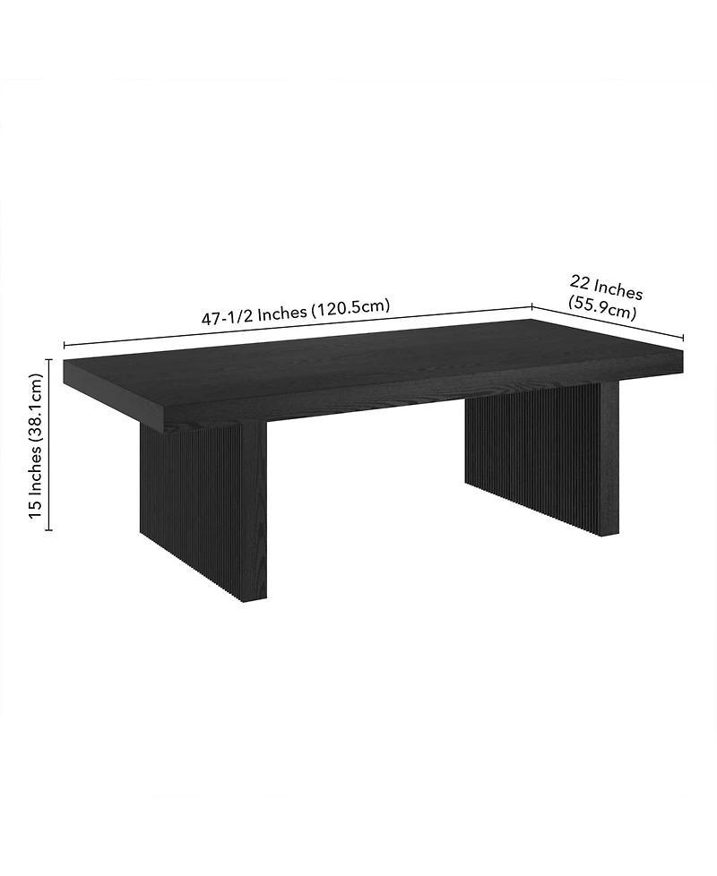 Hudson & Canal Soren 48" Wide Rectangular Fluted Coffee Table