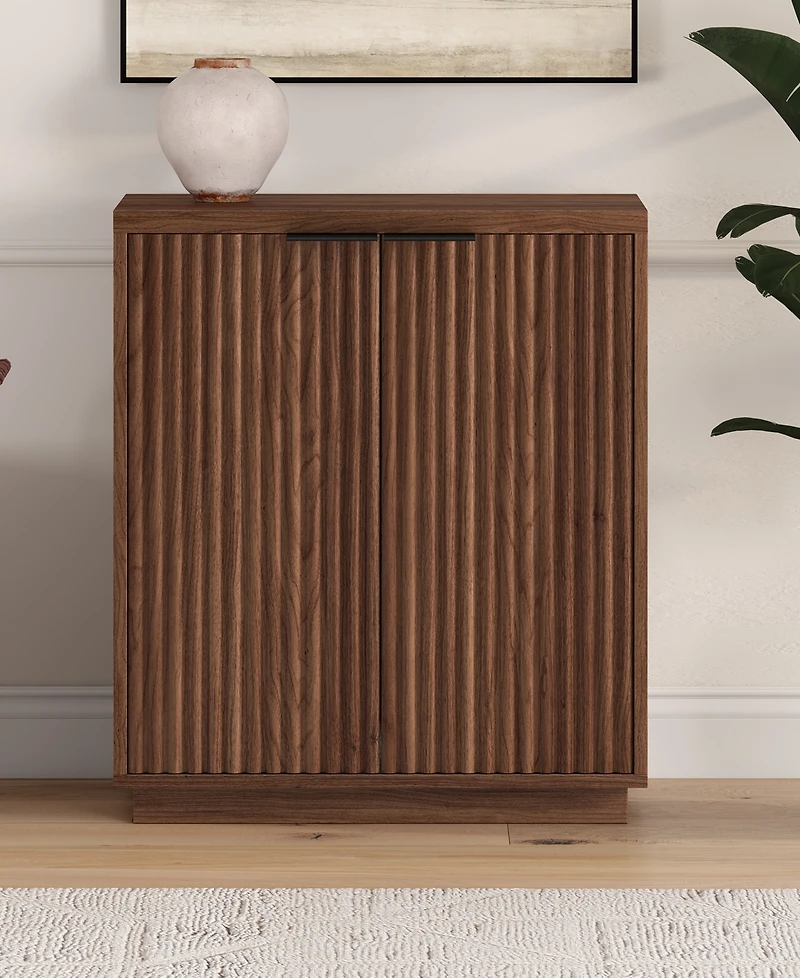 Hudson & Canal Mansfield 28" Wide Rectangular Fluted Accent Cabinet