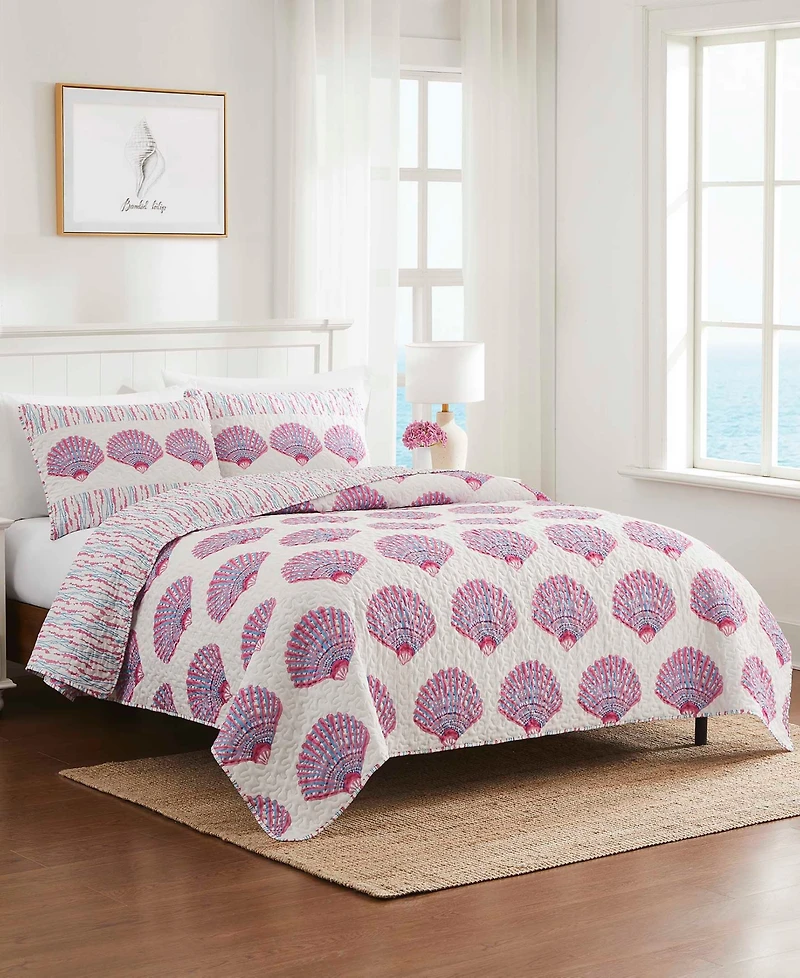 Avanti Scallop Shell Reversible 3-Pc. Quilt Set