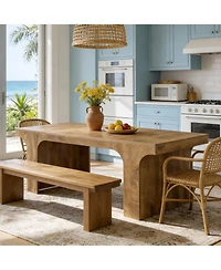 Tribesigns Large Dining Table for 6-8 People, 70.9" Long Wooden Kitchen Dinner Table