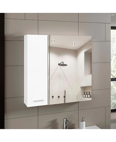 Fm Furniture Kenya Medicine Cabinet, Mirror, Double Door, Four Interior Shelves