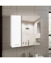 Fm Furniture Kenya Medicine Cabinet, Mirror, Double Door, Four Interior Shelves