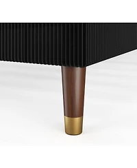 gaomon Bed Frame with Upholstered Headboard and Strong Wooden Slats Support, Soft Corduroy Fabric Platform Bed