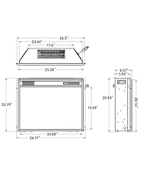 Costway 26 Inch Recessed Electric Fireplace heater W/ Remote Control
