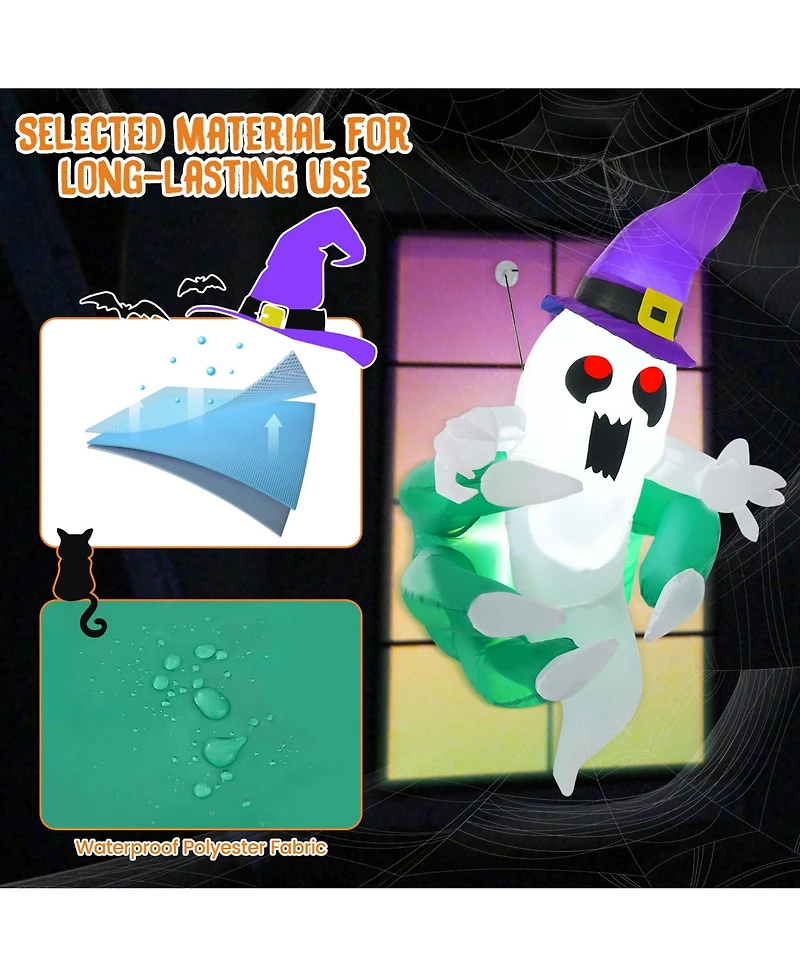 3.6' Halloween Inflatable Ghost Indoor Outdoor Blow Up Flying Halloween Decor